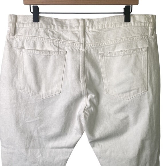 Frame Le Garcon Straight Leg High Rise Distressed Jeans Rigid Destroyed Holes - Picture 8 of 16